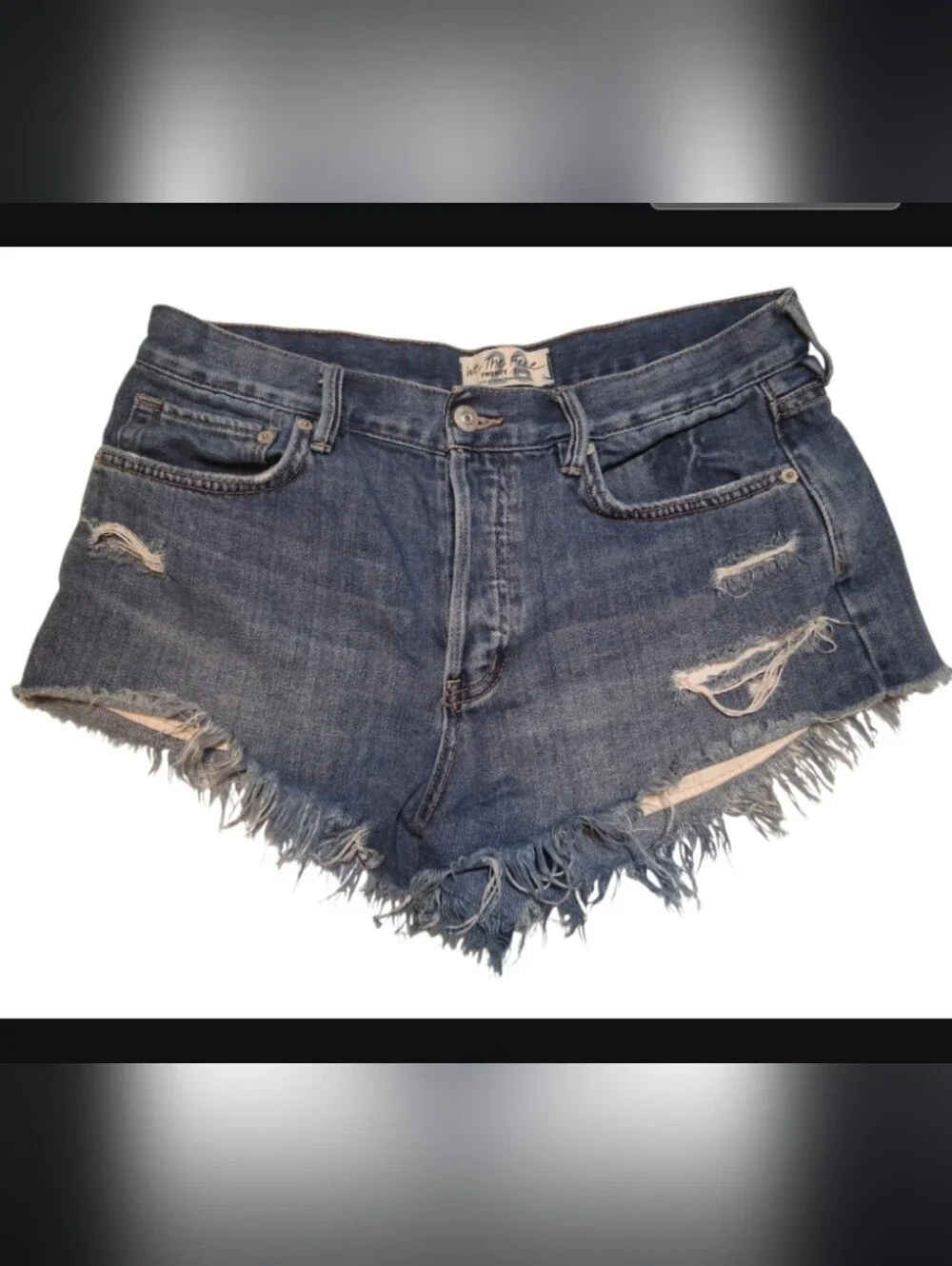 We The Free Distressed Denim Cut-Off Shorts (free people) - Size 28